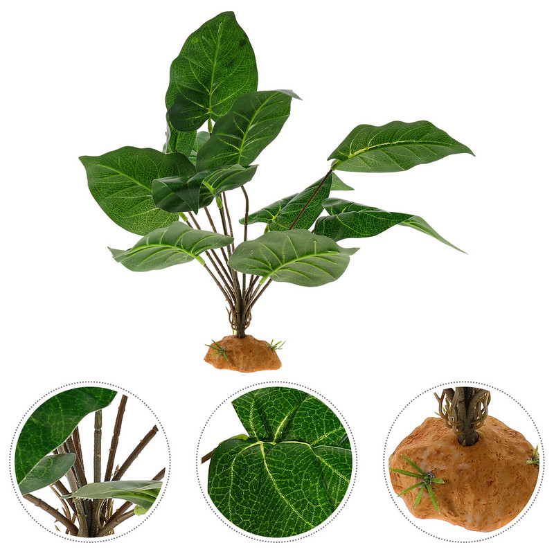 Reptile Tank Tájnövények Dísz szimuláció Akvárium Tereprendezés Fish Terrarium