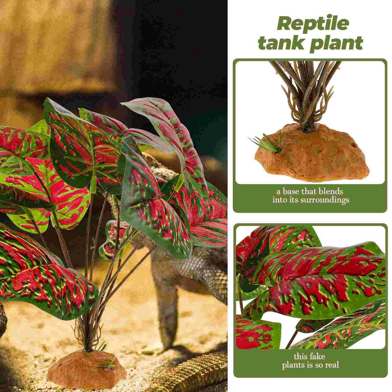 Reptile Tank Tájnövények Dísz szimuláció Akvárium Tereprendezés Fish Terrarium
