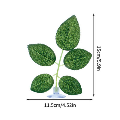 Žuvų rezervuaro lapų dekoras 2 vnt. dirbtinis akvariumo augalų ornamentas su siurbtukais Žuvų buveinės imitacinis lapų namų dekoras