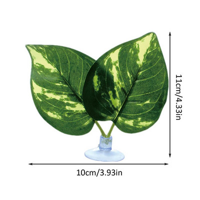 Žuvų rezervuaro lapų dekoras 2 vnt. dirbtinis akvariumo augalų ornamentas su siurbtukais Žuvų buveinės imitacinis lapų namų dekoras