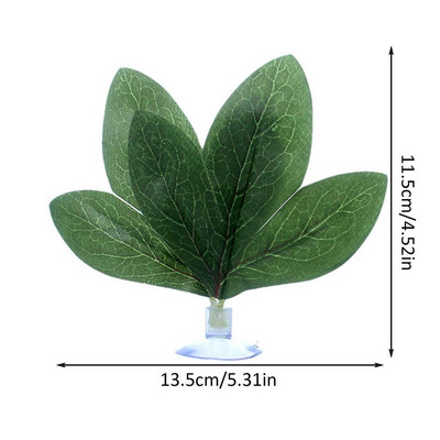 Žuvų rezervuaro lapų dekoras 2 vnt. dirbtinis akvariumo augalų ornamentas su siurbtukais Žuvų buveinės imitacinis lapų namų dekoras