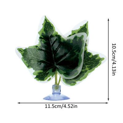 Žuvų rezervuaro lapų dekoras 2 vnt. dirbtinis akvariumo augalų ornamentas su siurbtukais Žuvų buveinės imitacinis lapų namų dekoras