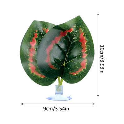Žuvų rezervuaro lapų dekoras 2 vnt. dirbtinis akvariumo augalų ornamentas su siurbtukais Žuvų buveinės imitacinis lapų namų dekoras