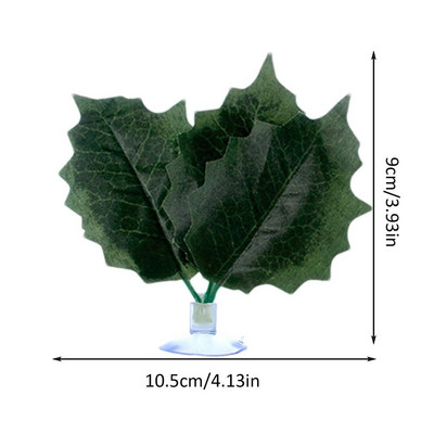 Žuvų rezervuaro lapų dekoras 2 vnt. dirbtinis akvariumo augalų ornamentas su siurbtukais Žuvų buveinės imitacinis lapų namų dekoras