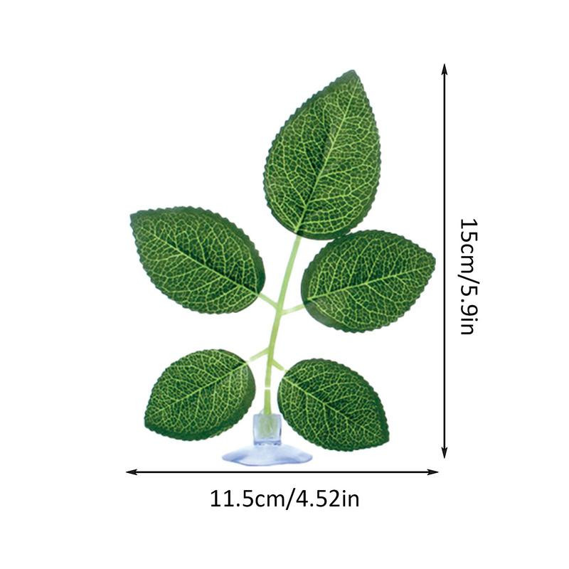 Akvárium levelek dekoráció 2 DB mesterséges akváriumi növények dísz tapadókorongokkal Halak élőhely szimulált levél otthoni dekoráció
