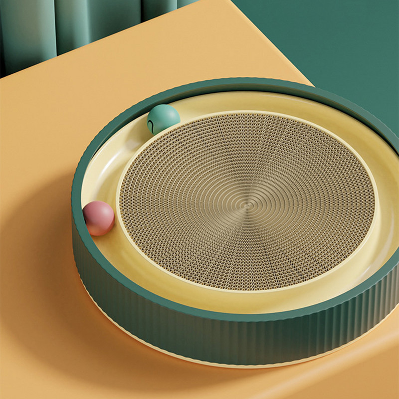 Kerek macskakaparó deszka golyós többfunkciós játék macskakaparóval Vicces éles körömkaparó helyettesítheti a macskák fészkét