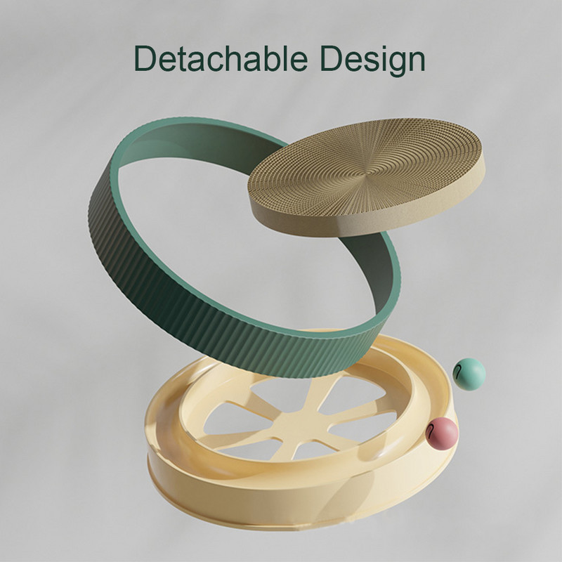 Kerek macskakaparó deszka golyós többfunkciós játék macskakaparóval Vicces éles körömkaparó helyettesítheti a macskák fészkét