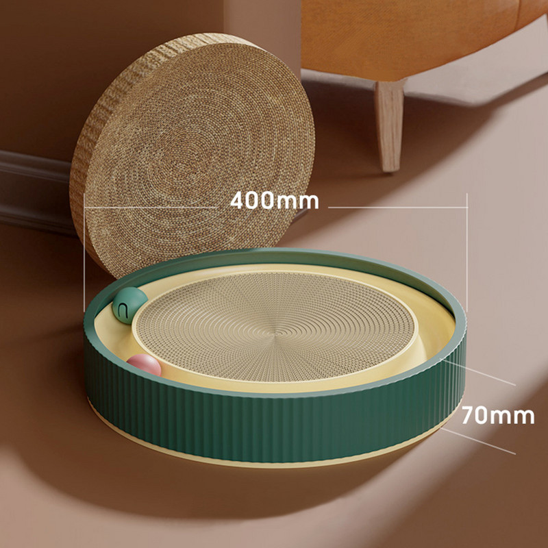 Kerek macskakaparó deszka golyós többfunkciós játék macskakaparóval Vicces éles körömkaparó helyettesítheti a macskák fészkét