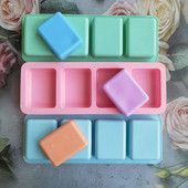 4 üreges négyzet alakú szappanforma szilikon forma szappankészítéshez 3D barkácsolás kézzel készített dekoráció viasz gyertya tortatálca eszközök