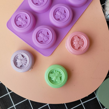 Форма за сапун с кръгъл пчелен модел Ръчно изработена силиконова форма за сапунена торта, бонбони, свещи, 3D Направи си сам Spa декорация Инструменти за масажна терапия