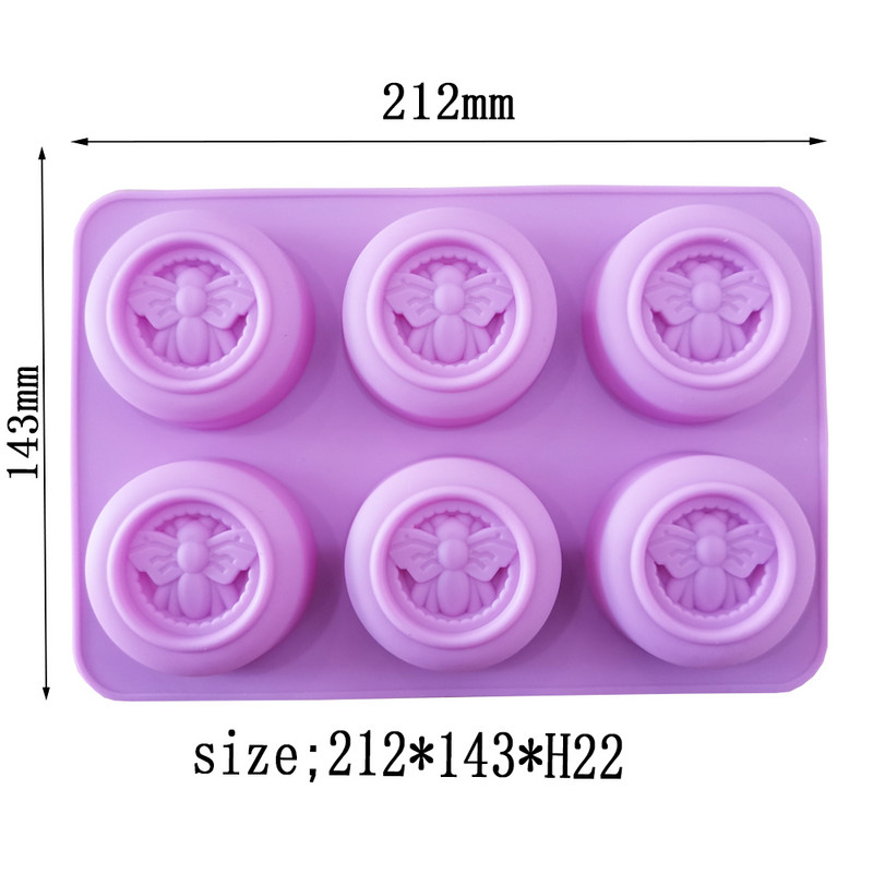 Kör alakú méhmintás szappanforma Kézzel készített szilikon szappantorta cukorka gyertyaforma 3D barkácsfürdő dekorációs masszázsterápiás eszközök