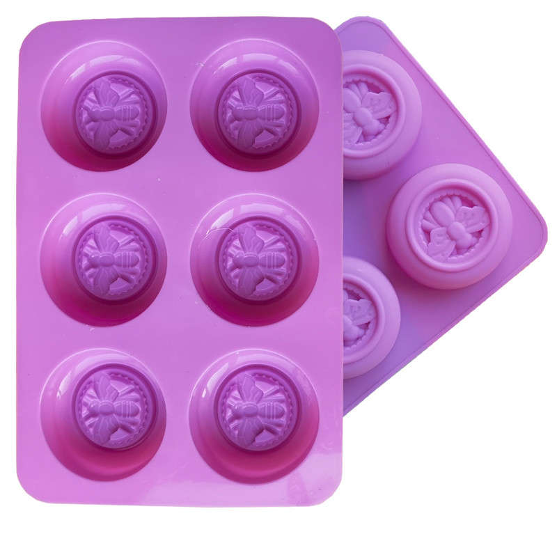 Kör alakú méhmintás szappanforma Kézzel készített szilikon szappantorta cukorka gyertyaforma 3D barkácsfürdő dekorációs masszázsterápiás eszközök