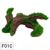 Žuvų rezervuaro apželdinimas, plaukiojantis samanų šaknys, sunki mediena negyvos medienos samanų medžio galva