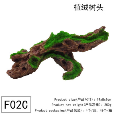 Žuvų rezervuaro apželdinimas, plaukiojantis samanų šaknys, sunki mediena negyvos medienos samanų medžio galva