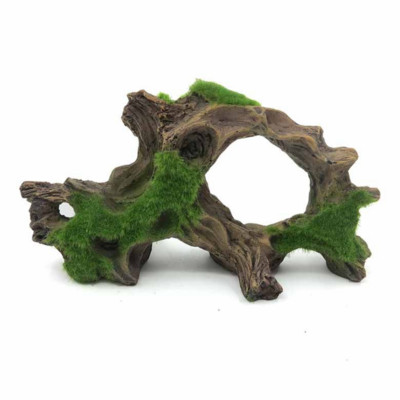 Žuvų rezervuaro apželdinimas, plaukiojantis samanų šaknys, sunki mediena negyvos medienos samanų medžio galva