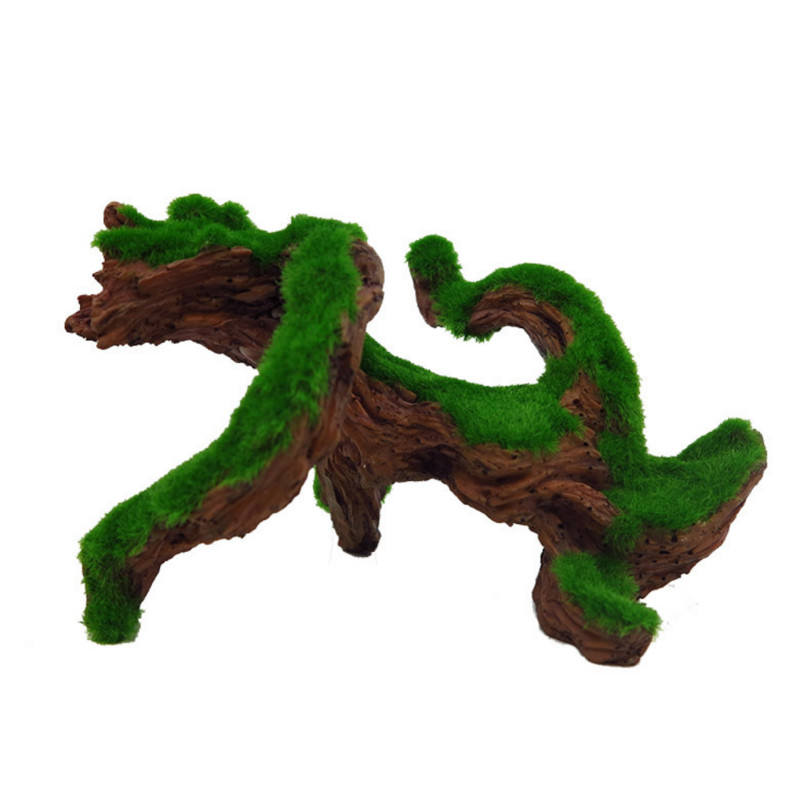 Žuvų rezervuaro apželdinimas, plaukiojantis samanų šaknys, sunki mediena negyvos medienos samanų medžio galva