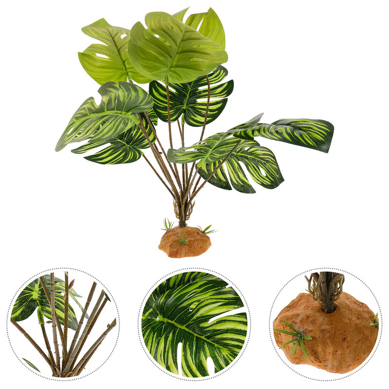 Hüllők műanyag rejtek Akvárium Terrárium Tereprendezés Dísz Kígyó Tartály Rejtő Barlang Hamis élőhelyek Gyík Szőlő kunyhó Állat