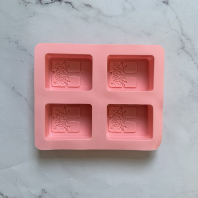 Szilikon szappan forma DIY kézzel készített kézműves 3D szappan forma szilikon fa alakú téglalap alakú 4 boldogságfa szappanforma szappankészítéshez
