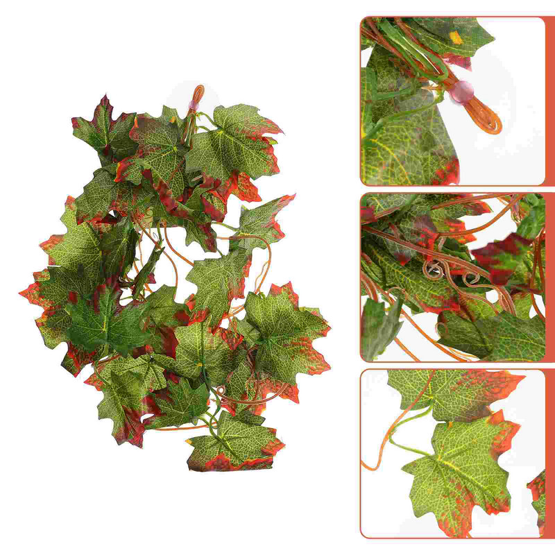 Liana terrárium tartozék utánzott szőlő dekor Gecko Tank mesterséges levelek táj