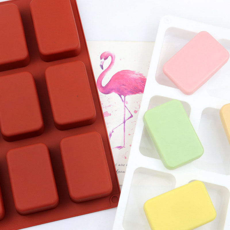 12 üreges barkácsolási kellékek szappankészítéshez 3D szilikon tortaforma téglalap alakú szilikon kézzel készített sütőforma szappan forma