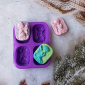 4 üreges angyal szilikon kézzel készített szappanforma Tortaforma DIY aromaterápiás gipszforma illóolajos szappanforma