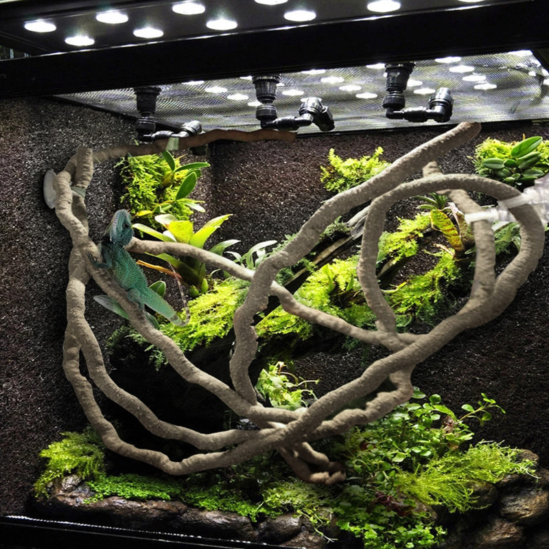 1 db Jungle Vines Terrarium Decor Műszőlő Gyíkok Rugalmas Hajlítható Jungle Climber Reptile Pet Vivarium dekoráció