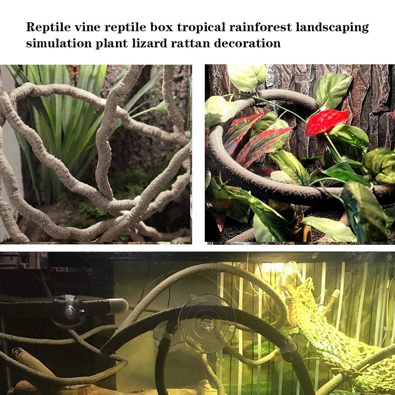 1 db Jungle Vines Terrarium Decor Műszőlő Gyíkok Rugalmas Hajlítható Jungle Climber Reptile Pet Vivarium dekoráció
