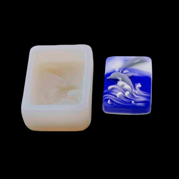 Χαριτωμένο καλούπι σιλικόνης για σαπούνι 2 Dolphin Relief for DIY Aromatherapy Κερί Γύψος Χειροτεχνίας Σαπούνι Χειροτεχνίας Δώρο Κατασκευή Καλούπι Φοντάν