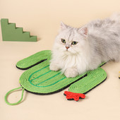 Cactus Cat Scratcher Pad Szizál Avokádó Padlizsán karcolásgátló macskáknak Kanapé Bútor Védő Cica kaparószőnyeg kisállat szőnyeghez