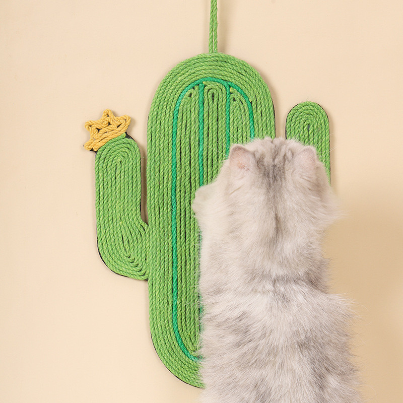 Cactus Cat Scratcher Pad Szizál Avokádó Padlizsán karcolásgátló macskáknak Kanapé Bútor Védő Cica kaparószőnyeg kisállat szőnyeghez
