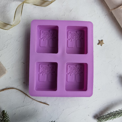 4 üreges téglalap életfa szilikon szappanforma barkácsolás kézműves tortaforma kézzel készített szilikon formák szappangyertyás sütőeszközökhöz