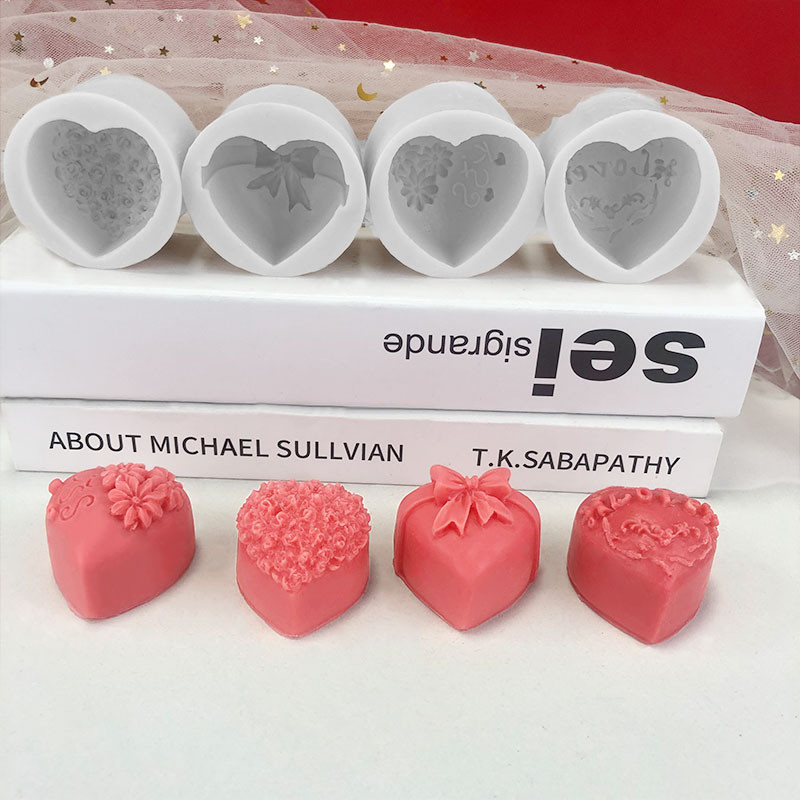 DIY szív alakú szilikon forma sütőeszköz kézzel készített 3D aromaterápiás gyertya gyanta szappantorta csokoládé kézműves kellékek készítése forma