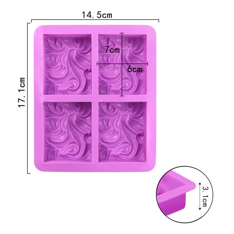 Szilikon világ 4 üreges hullámos virág szilikon kézzel készített szappanforma Tortaforma Barkácsolás aromaterápiás gipszforma illóolajos szappanforma