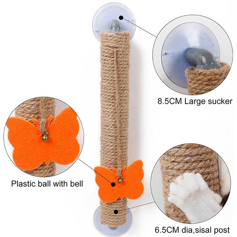 Kačių žaislai Sizalio džiuto draskymo stulpeliai Siurblys Cat Tree Kačiuko draskytuvas siurbimo puodelis Lango siena Naminių gyvūnėlių reikmenys