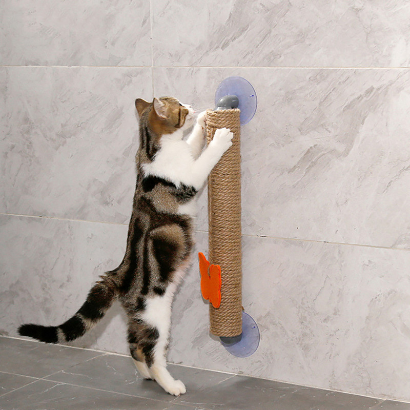 Kačių žaislai Sizalio džiuto draskymo stulpeliai Siurblys Cat Tree Kačiuko draskytuvas siurbimo puodelis Lango siena Naminių gyvūnėlių reikmenys