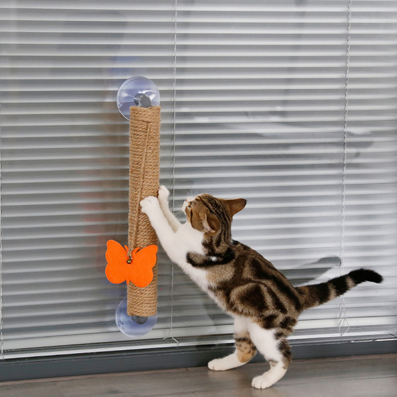 Kačių žaislai Sizalio džiuto draskymo stulpeliai Siurblys Cat Tree Kačiuko draskytuvas siurbimo puodelis Lango siena Naminių gyvūnėlių reikmenys