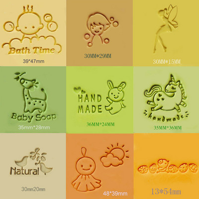 Baby Soap Stamp Cartoon Animal Pattern Transparent Natural Soap Stamps Acrylic Imprint Stamp Custom For Soap Making