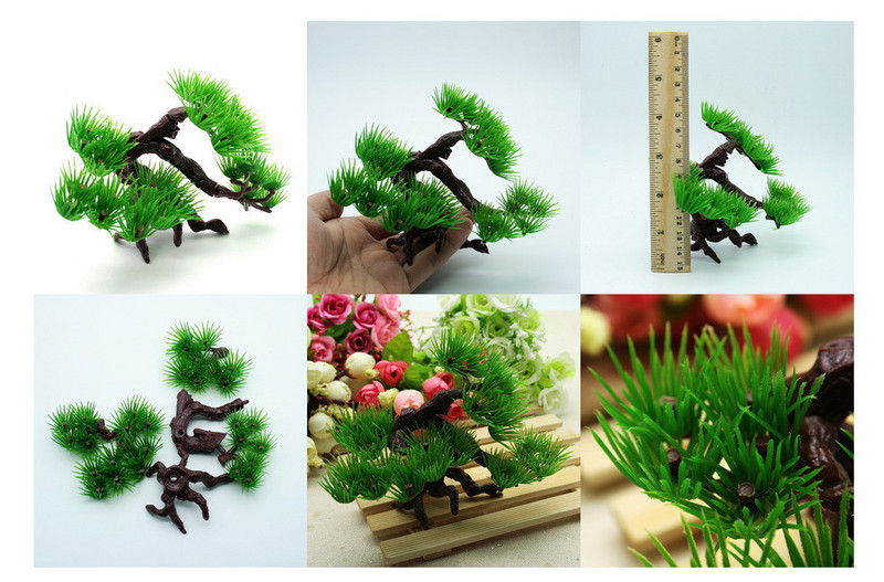 Új Fisherman dekoratív növény műanyag fenyőfa akvárium akvárium sziklakert bonsai dísz teknős akváriumhoz