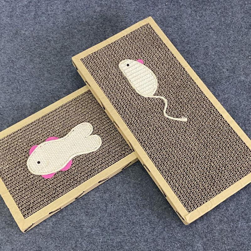 Macskakaparó pad Macskakarcoló kartonból, tartós macskakaparó lap megfordítható karcolási textúrájú kialakítással beltéri macskáknak szánt játékokhoz