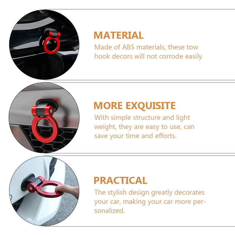 Hátsó Vonóhorog Vevő Vonóhorog Szimuláció Utánfutó Autó külső matrica Díszít Díszít Styling Abs Műanyag