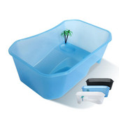 Új 1 db hüllő teknős teknős vivarium doboz akvárium sikló rámpával Kisállat kiegészítők Akváriumi eszközök Teknős vivarium doboz