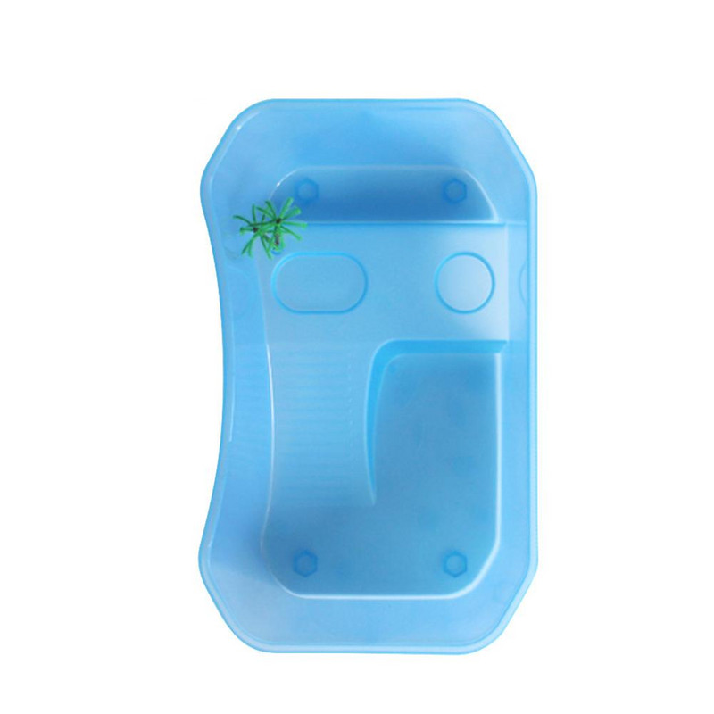 Új 1 db hüllő teknős teknős vivarium doboz akvárium sikló rámpával Kisállat kiegészítők Akváriumi eszközök Teknős vivarium doboz