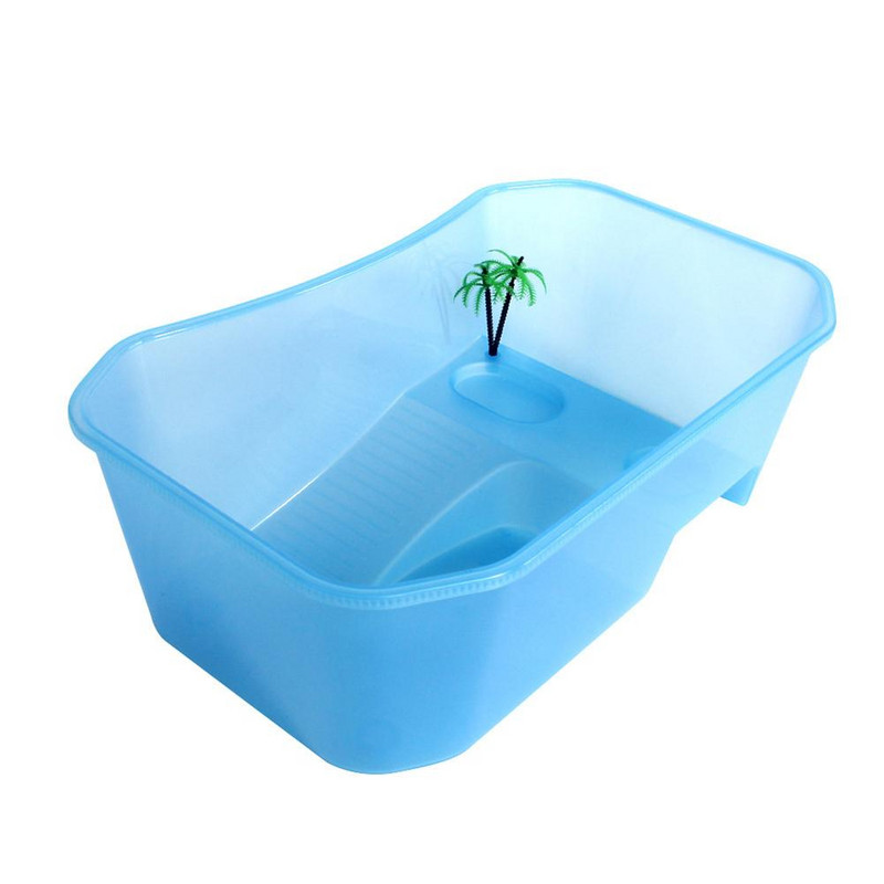 Új 1 db hüllő teknős teknős vivarium doboz akvárium sikló rámpával Kisállat kiegészítők Akváriumi eszközök Teknős vivarium doboz