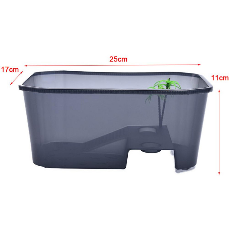 Új 1 db hüllő teknős teknős vivarium doboz akvárium sikló rámpával Kisállat kiegészítők Akváriumi eszközök Teknős vivarium doboz