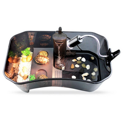 [ Kész készlet ] Hüllőteknős teknős Vivarium Box akváriumi tartály sütkérező rámpával (tartozékok nélkül)