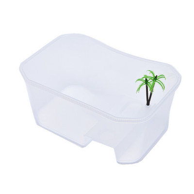 Roplių vivarium dėžutė vėžliui maitinti su akvariumo įrankiais