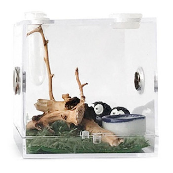 Кутия за отглеждане на влечуги Акрилна клетка за местообитание на влечуги Калъф за хранене на насекоми Катерене Терариум за домашни любимци Резервоар Прозрачен мини пълзящ Pe
