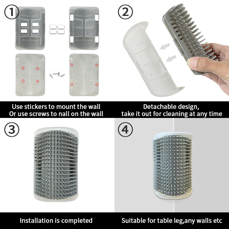 Macska önápoló macskamentával Puha macskák falsarok masszázs macskafésűkefe csiklandozó fésűvel dörzsöli az arcot Kisállatápolási kellék