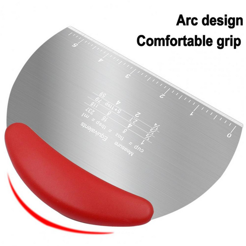 Kaparópanel Erős, többcélú tésztavágó mérleg, tapadásmentes, rozsdamentes acél tésztakaparó pizza tésztavágóval