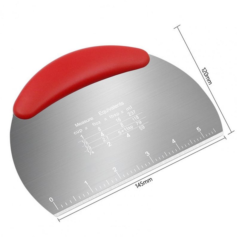 Kaparópanel Erős, többcélú tésztavágó mérleg, tapadásmentes, rozsdamentes acél tésztakaparó pizza tésztavágóval